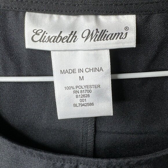 Elizabeth Williams Black 3 piece Outfit Pants, Top & Sheer Jacket Size Medium - Picture 7 of 10